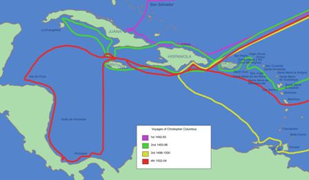 How many voyages did Columbus make?