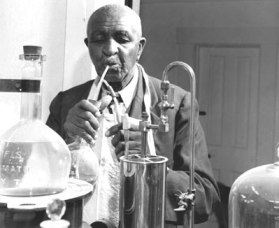 Professor Washington working in his lab