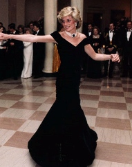 Princess Diana dancing in black dress