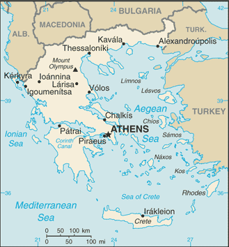Country of Greece Map