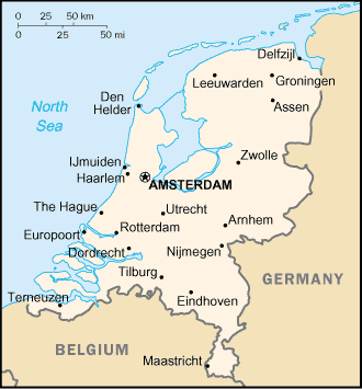 Country of Netherlands Map