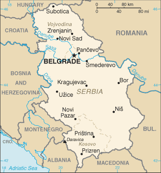 Country of Serbia Map