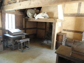 The inside of a colonial era home