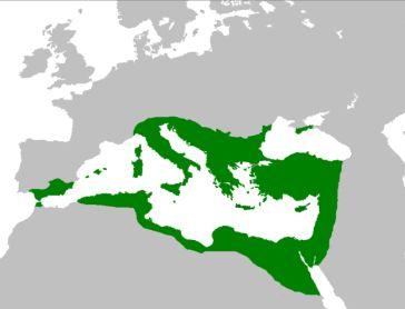 Map of the Byzantine Empire in Green