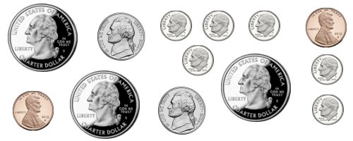 How many nickels are there in two dollars?