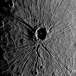 Crater on planet Mercury