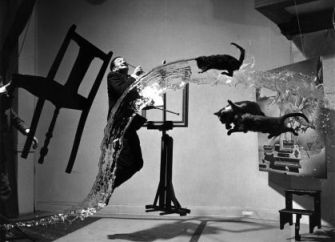 Artistic photo of Dali in his studio