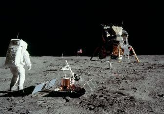 The Apollo 11 lander on the Moon
