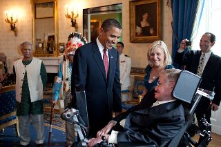 Hawking with Obama at the White House
