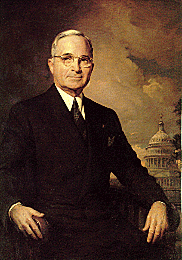 Portrait of Harry Truman with Capitol Building