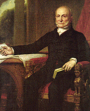 John Quincy Adams holding book in chair