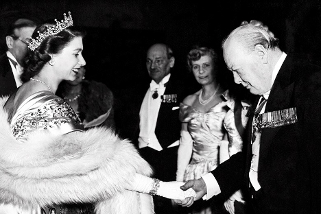 Queen Elizabeth and Winston Churchill