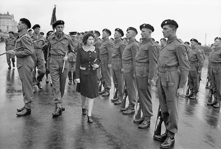 Elizabeth inspecting the troops