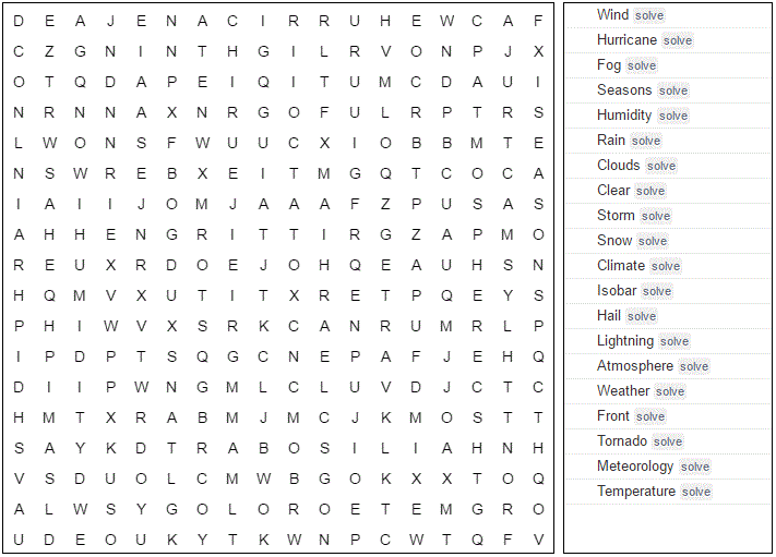 word search weather printable version