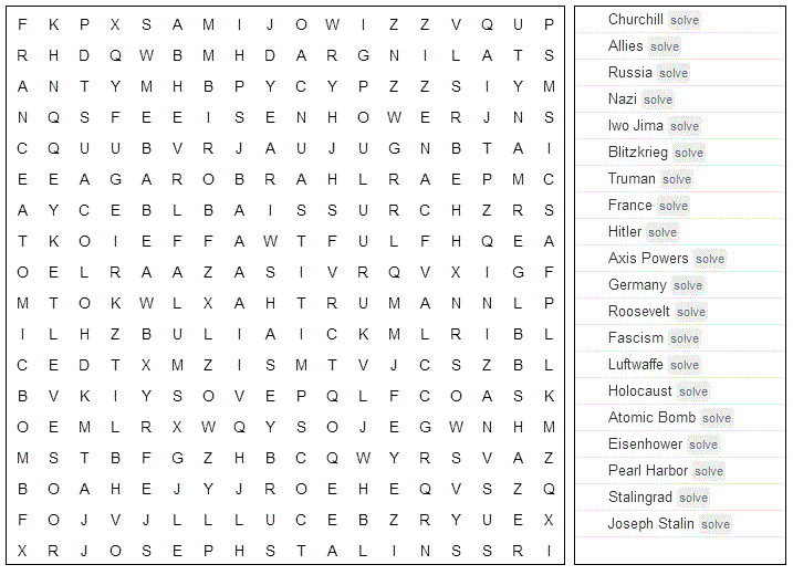 word search world war ii printable version