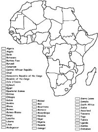 Africa Coloring Map of countries