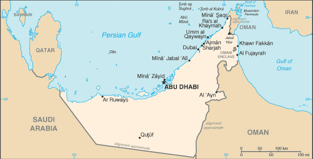 Country of United Arab Emirates Map