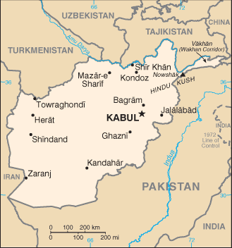 Country of Afghanistan Map