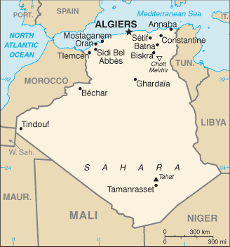 Country of Algeria Map