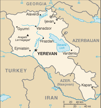 Country of Armenia Map