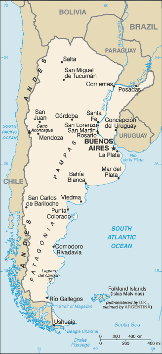 Country of Argentina Map