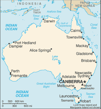 Country of Australia Map