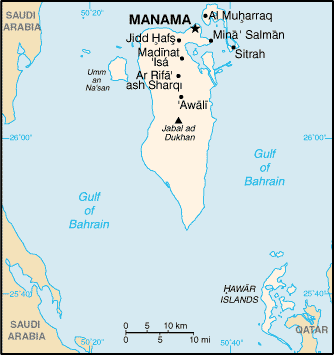 Country of Bahrain Map