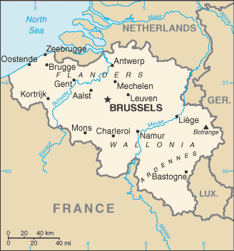 Country of Belgium Map