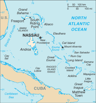 Country of Bahamas, The Map