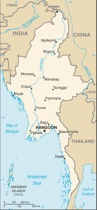 Country of Burma Map