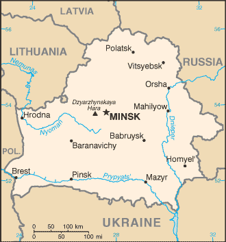 Country of Belarus Map