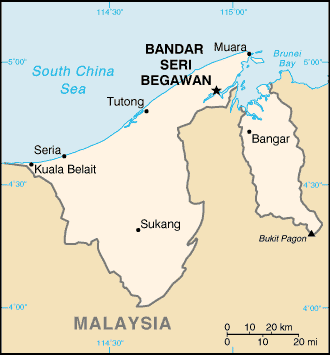 Country of Brunei Map