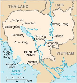 Country of Cambodia Map