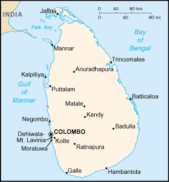 Country of Sri Lanka Map