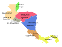 Latin america map labeled