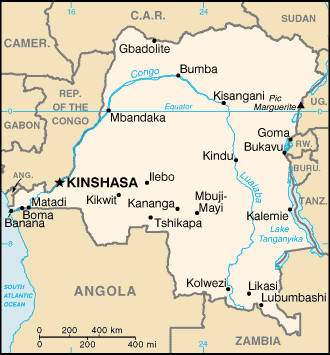 Country of Congo, Democratic Republic of the Map