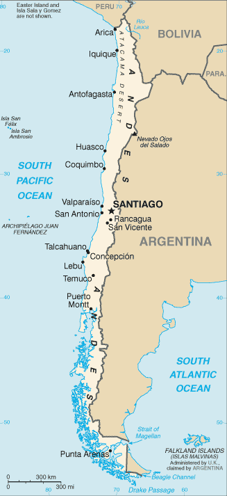 Country of Chile Map