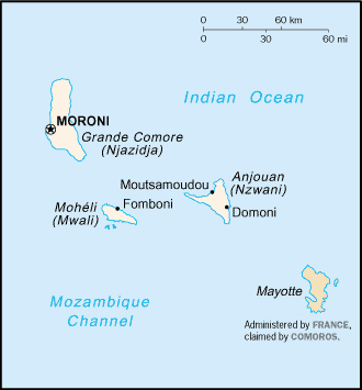 Country of Comoros Map