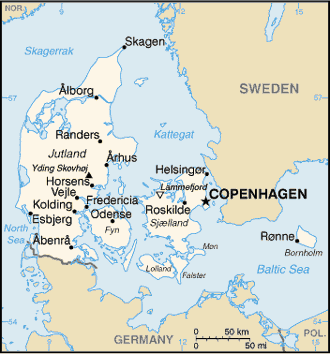 Country of Denmark Map