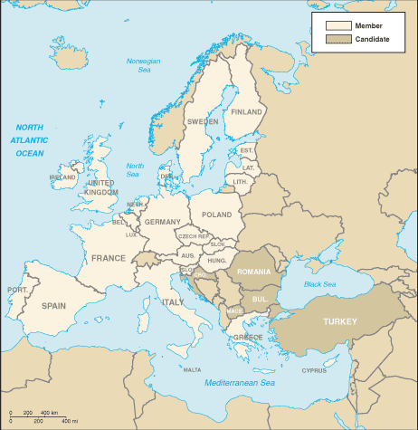 Country of European Union Map