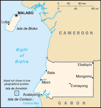 Country of Equatorial Guinea Map