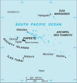 Country of French Polynesia Map