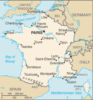 Country of France Map