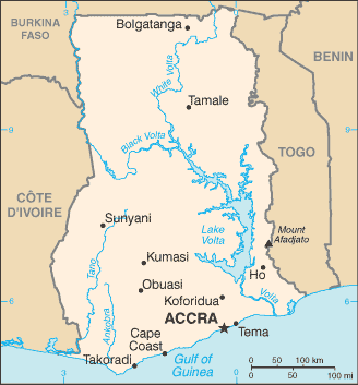 Country of Ghana Map