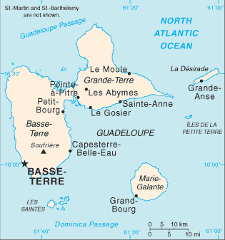 Country of Guadeloupe Map