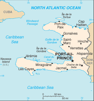 Country of Haiti Map