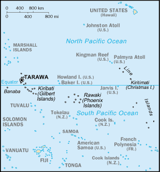 Country of Kiribati Map