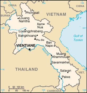 Country of Laos Map