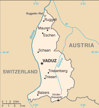 Country of Liechtenstein Map