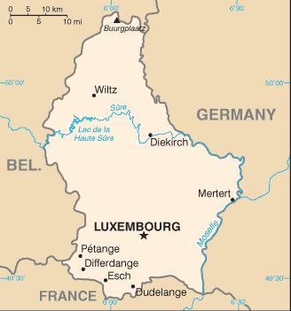 Country of Luxembourg Map